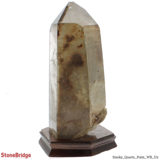 Smoky Quartz Point On Wood Base U#02 - 12 3/4" from The Rock Space