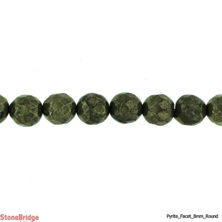 Pyrite Faceted - Round Strand 7" - 8mm    from The Rock Space