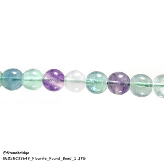 Fluorite - Round Strand 15" - 8mm    from The Rock Space