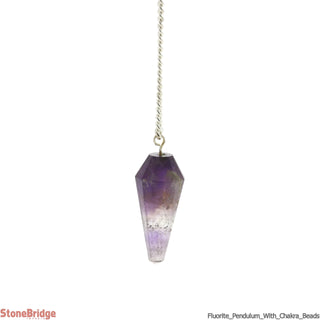 Fluorite Pendulum with Chakra stones on chain    from The Rock Space