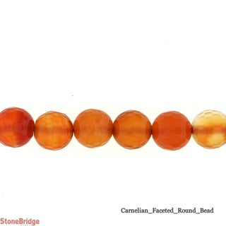 Carnelian Faceted - Round Strand 15" - 8mm from The Rock Space