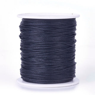 Black Cotton Waxed Cord - 1mm - 1 roll of 100m    from The Rock Space