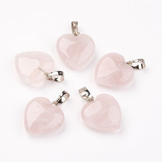 Rose Quartz Heart Pendant    from The Rock Space