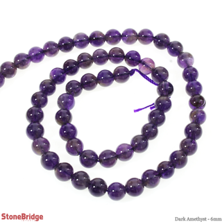 Amethyst A Dark Round Strand 15" 6mm    from Stonebridge Imports