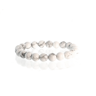 Howlite White Bead Bracelet 8mm from The Rock Space