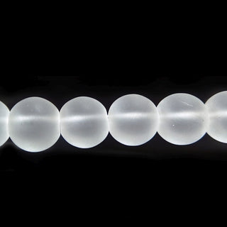 Natural Quartz Frosted - Round Strand 15" - 8mm from The Rock Space