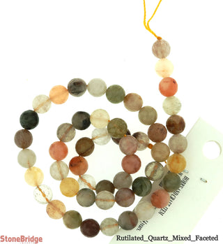 Mix Rutilated Quartz Faceted - Round Strand 15" - 8mm    from The Rock Space