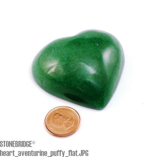 Green Aventurine Puffy Heart Flat Bottom    from The Rock Space