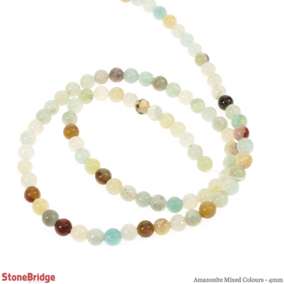 Amazonite Mixed Colours - Round Strand 15" - 4mm    from The Rock Space