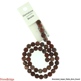 Brecciated Jasper Matte - Round Strand 15" - 8mm    from The Rock Space