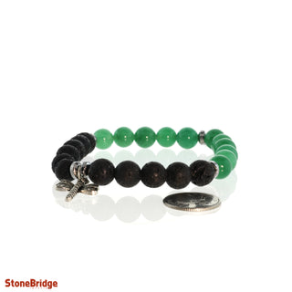 Black Lava & Green Aventurine Bracelet - 8mm    from The Rock Space