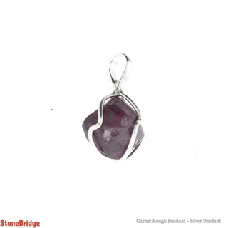 Garnet Rough Pendant - Silver Pendant    from The Rock Space