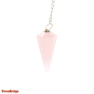 Rose Quartz Pendulum 6 Facets & Ring from The Rock Space