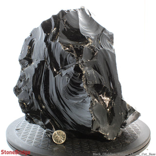 Obsidian Black Boulder Cut-Base U#12 - 13 3/4"    from The Rock Space