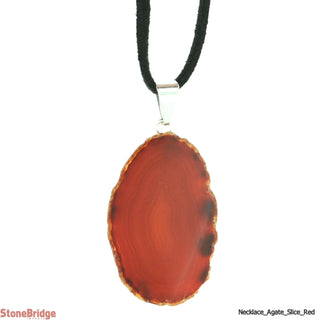 Red Agate Slice Necklace on suede cord    from The Rock Space