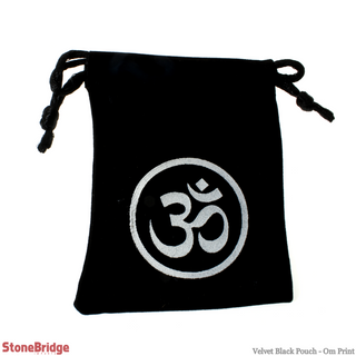 Velvet Black Pouch - Om Print    from The Rock Space