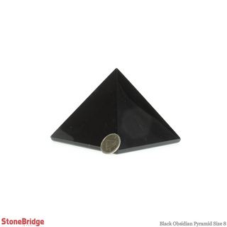 Black Obsidian Pyramid #8 - 3" to 3 1/2" Wide    from The Rock Space