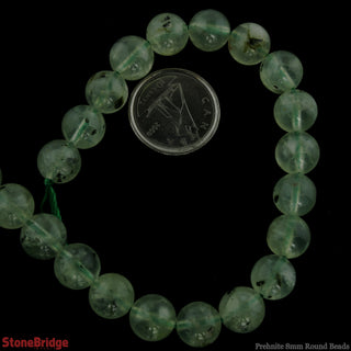 Prehnite - Round Strand 7" - 8mm from The Rock Space