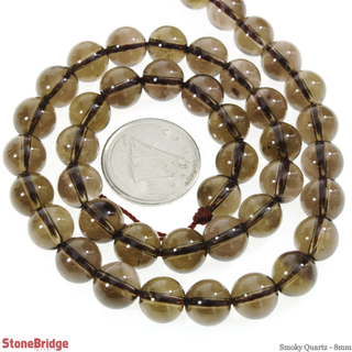 Smoky Quartz - Round Strand 15" - 8mm    from The Rock Space