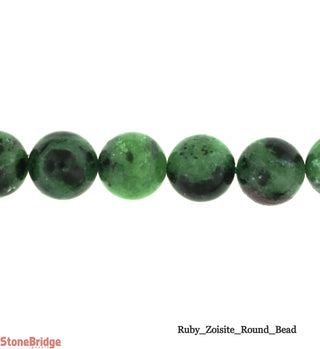 Ruby Zoisite - Round Strand 15" - 8mm    from The Rock Space