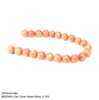 Pink Coral - Round Strand 7" - 8mm    from The Rock Space