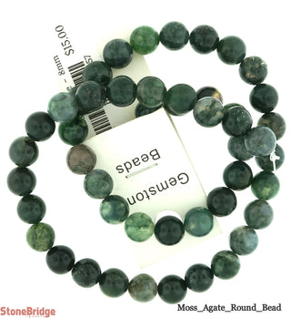 Moss Agate - Round Strand 15" - 8mm    from The Rock Space