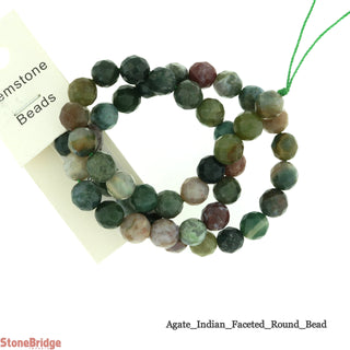 India Agate Faceted - Round Strand 15" - 8mm from The Rock Space