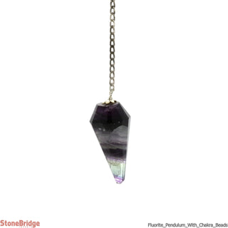 Fluorite Pendulum with Chakra stones on chain    from The Rock Space