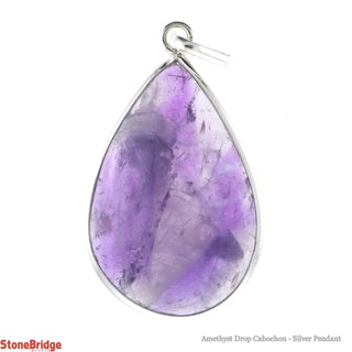 Amethyst Drop Cabochon Silver Pendant    from The Rock Space