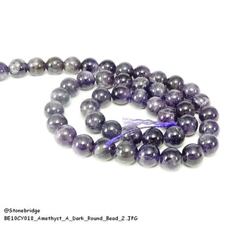 Amethyst A Dark Round Strand 15" 10mm    from The Rock Space