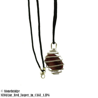 Red Jasper Tumbled Cage Necklaces    from The Rock Space