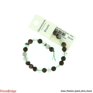 Green Phantom Quartz - Round Strand 7" - 8mm    from The Rock Space