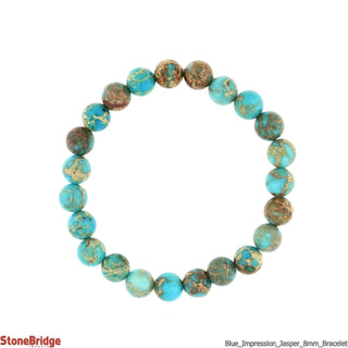 Blue Impression Jasper Round Bracelet - 8mm    from The Rock Space