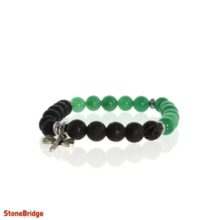 Black Lava & Green Aventurine Bracelet - 8mm    from The Rock Space