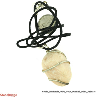 Cream Moonstones Tumbled Wrapped Necklaces    from The Rock Space