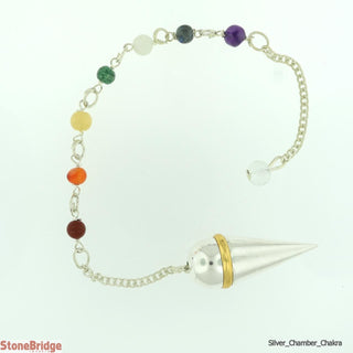 Secret Chamber Pendulum with Gold Colour Ring and Chakra Beads on Chain    from The Rock Space