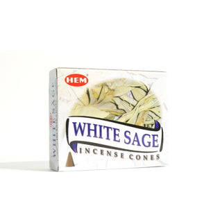 White Sage Hem Incense Cones - 10 Pack    from The Rock Space