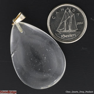 Clear Quartz Drop Pendant - 34mm x 25mm    from The Rock Space