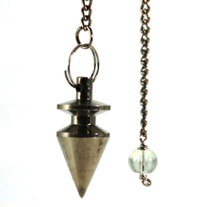 Metal Pendulum - Black Colour Cone & Top with Chakra Beads - 1"    from The Rock Space