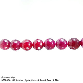 Fuschia Agate Faceted - Round Strand 15" - 8mm    from The Rock Space