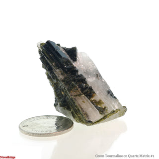 Green Tourmaline on Quartz Matrix #1    from The Rock Space