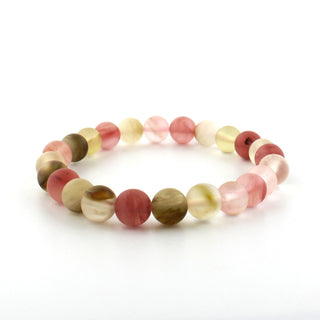 Watermelon Quartz Matte Round Bracelet - 8mm    from The Rock Space