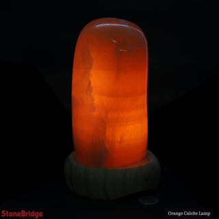 Orange Calcite Polished Lamp - Mini - WHITE CORD    from The Rock Space