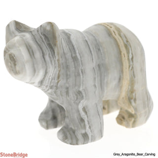 Grey Aragonite Bear Carving - 2" to 2 1/2"    from The Rock Space