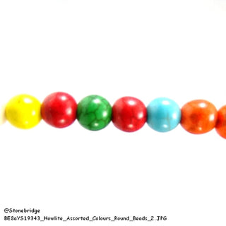 Howlite - Assorted Colours - Round Strand 15" - 8mm    from The Rock Space