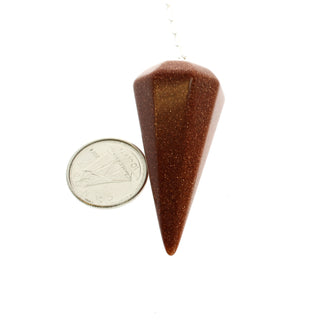 Goldstone Brown Pendulum 6 Facets & Ring    from The Rock Space