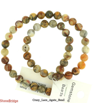 Crazy Lace Agate - Round Strand 15" - 8mm    from The Rock Space