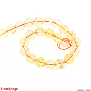 Citrine A Round Strand 7" - 8mm    from The Rock Space