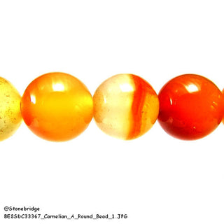 Carnelian A - Round Strand 15" - 8mm from The Rock Space