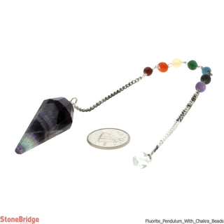 Fluorite Pendulum with Chakra stones on chain    from The Rock Space